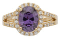 LR-187 | Ladies Ring CZ/Oval Amethyst Stone