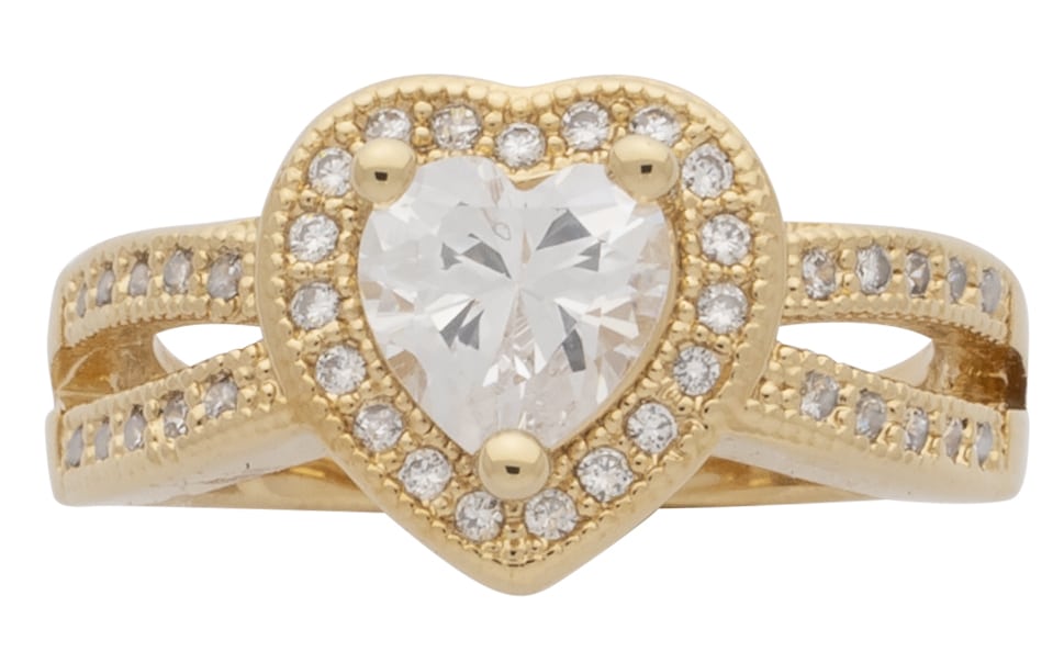 LR-191 | Ladies Ring CZ/Heart Center Stone