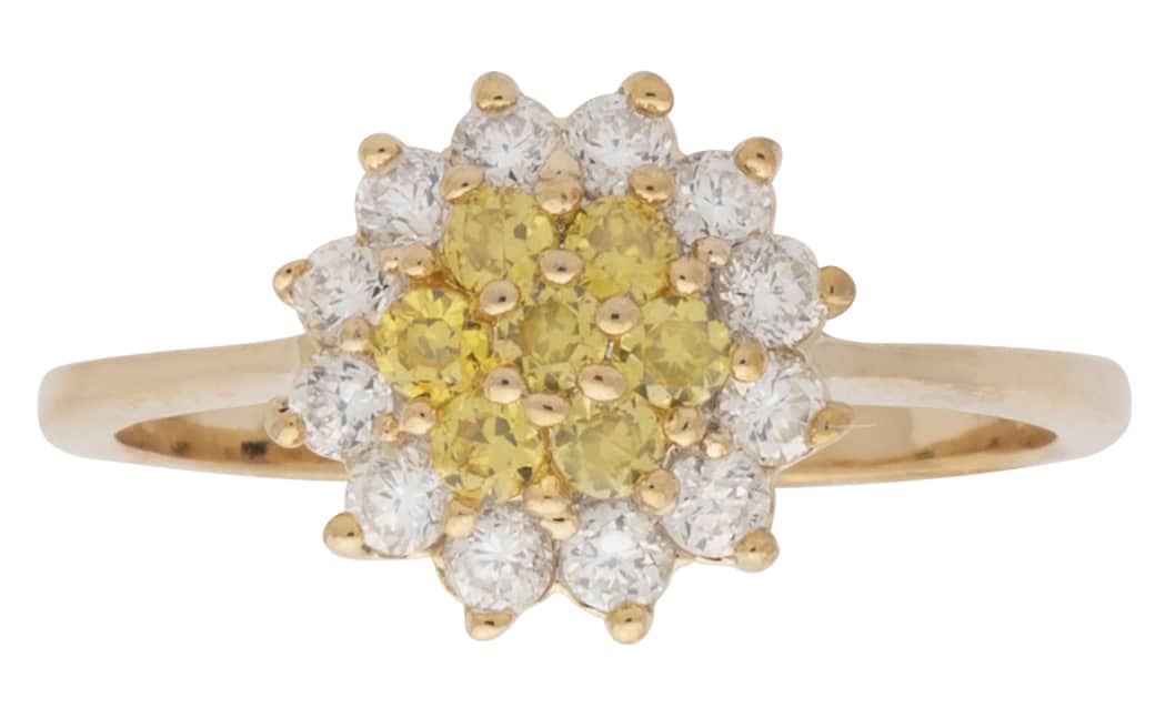 LR-216 | Ladies Ring CZ/Yellow Center Stones