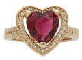 LR-219 | Ladies Ring CZ Heart with Ruby Heart Center