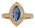 LR-221 | Ladies Ring CZ/Blue Marquise Center Stone