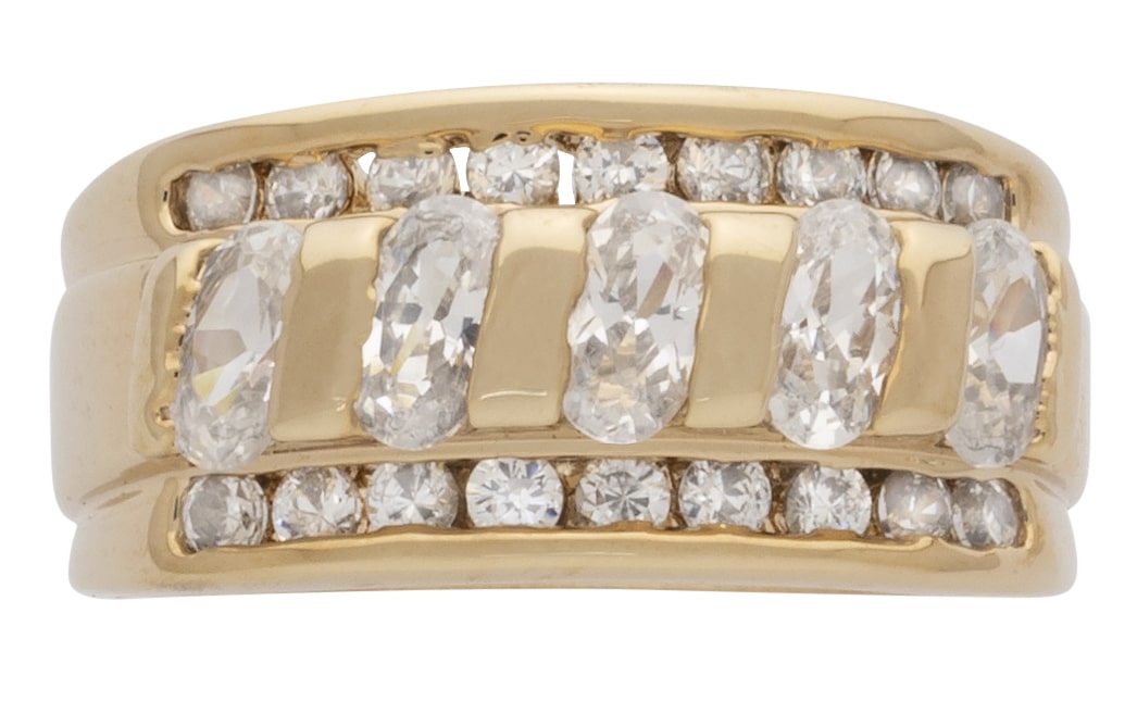 LR-227 | Ladies Ring CZ/Solid Band