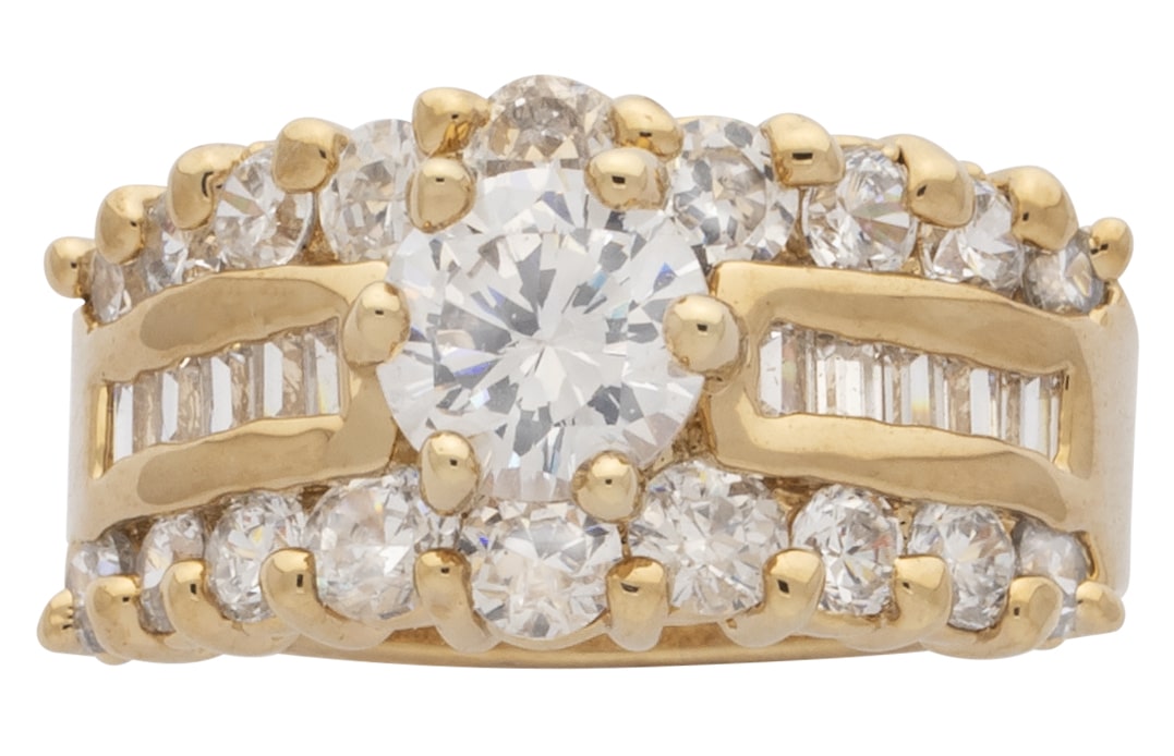 LR-229 | Ladies Ring CZ/Round Center Stone