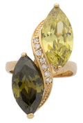 LR-126 | Ladies Ring CZ/Green Stones