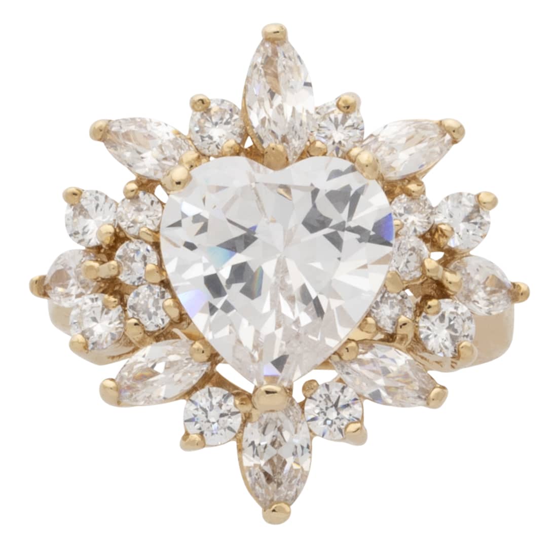LR-127 | Ladies Ring CZ Heart