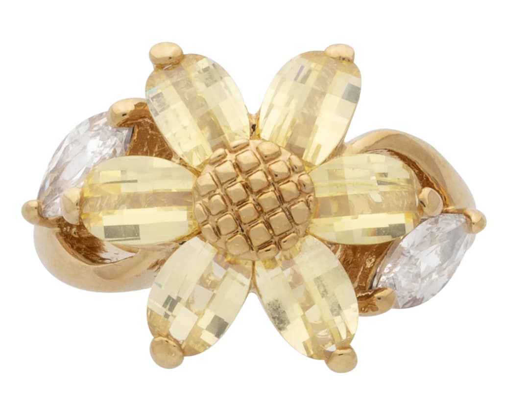LR-129 | Ladies Ring CZ/Sunflower