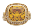 LR-167 | Ladies Ring CZ and Yellow Stone