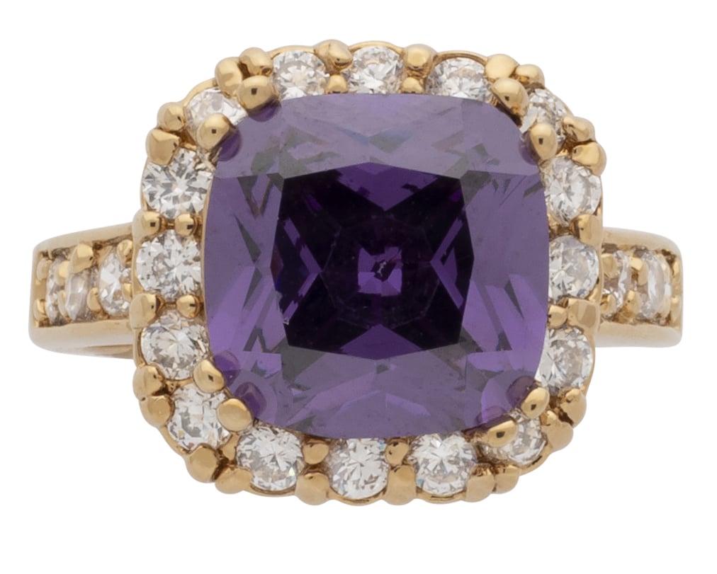 LR-168A | Ladies Ring CZ/Amethyst Stone