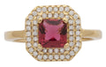 LR-171 | Ladies Ring CZ/Square Ruby Stone