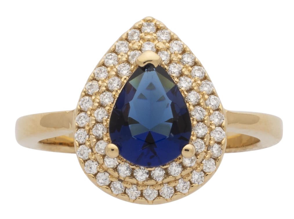 LR-173 | Ladies Ring CZ/Sapphire Pear Shaped Stone