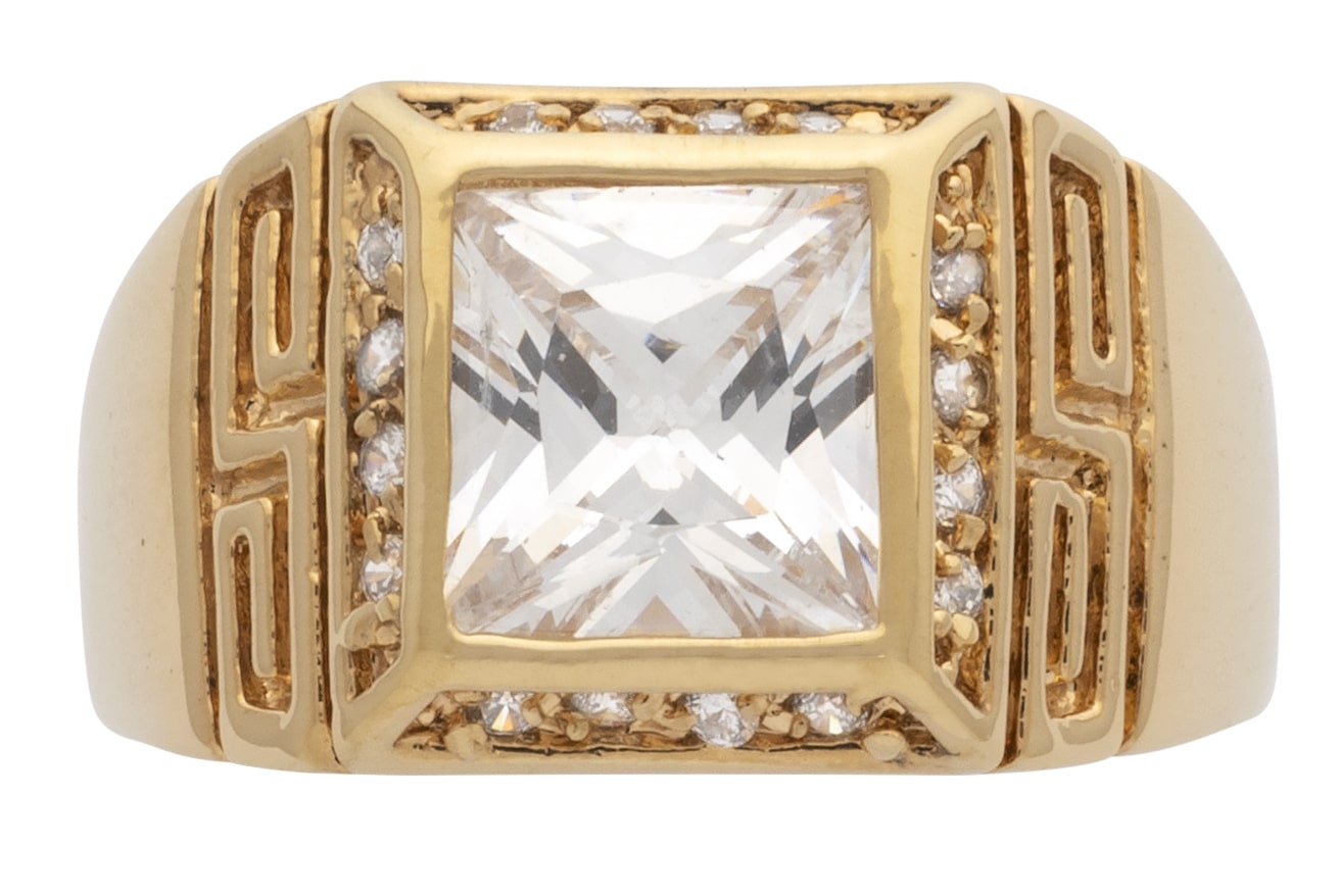 MN-048 | Mens Ring CZ Square Center Stone