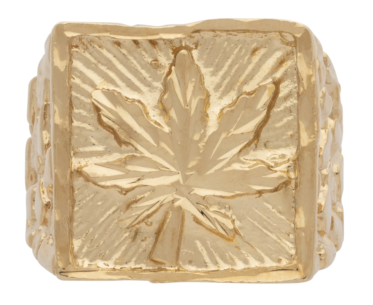 MN-016 | Mens Ring Hemp Leaf