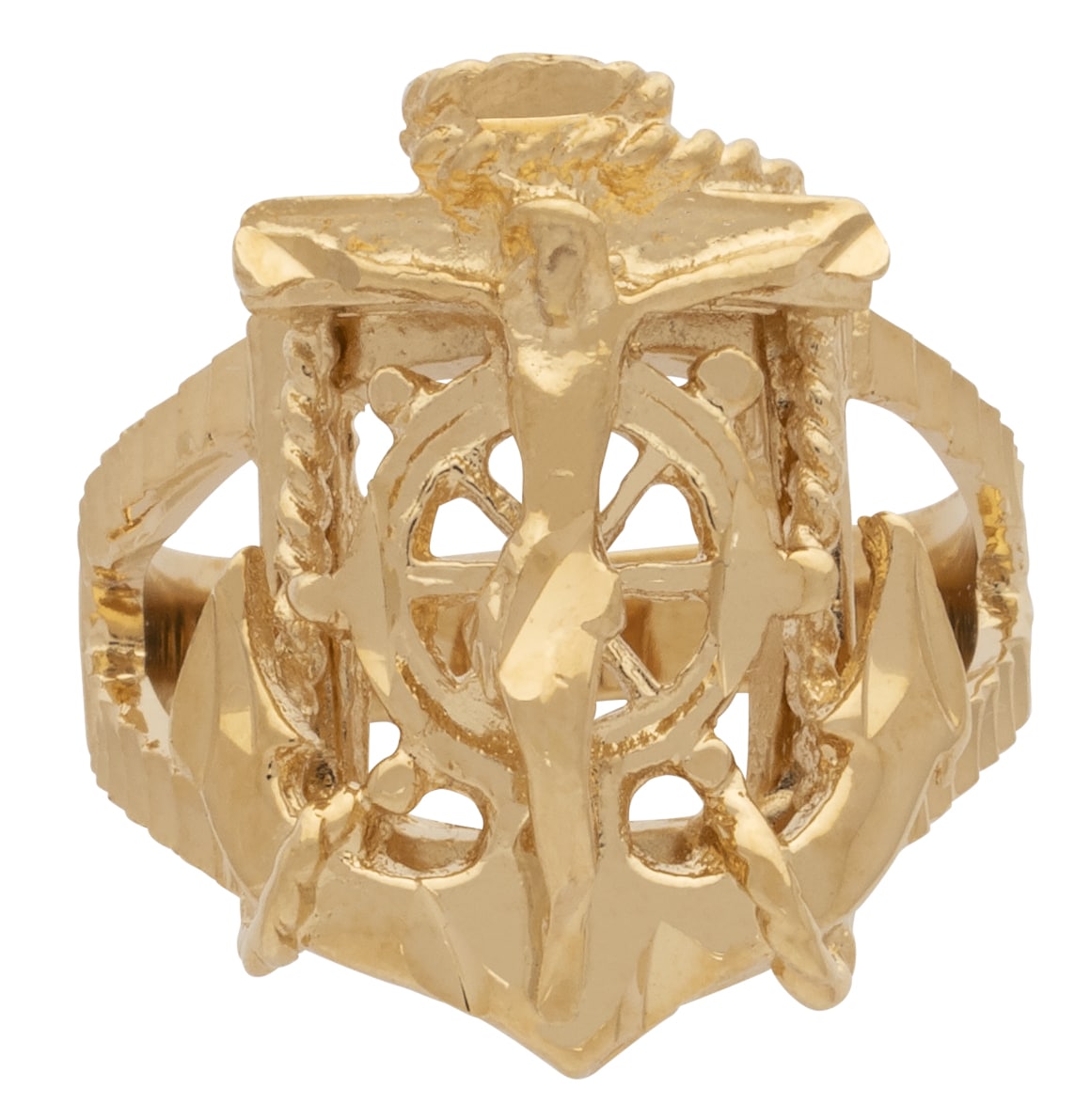 MN-019 | Mens Ring Anchor with Jesus